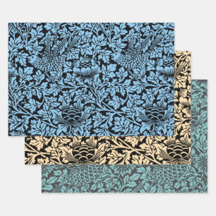 William Morris Floral Pattern Bird Anenome Wrapping Paper Sheet