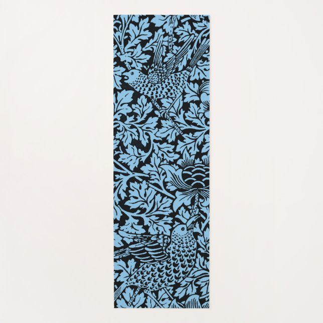 William Morris Floral Pattern Bird Anenome Yoga Mat (Front)