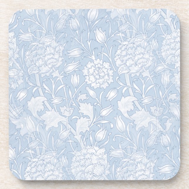 William Morris Floral Pattern in Blue Coaster (Front)