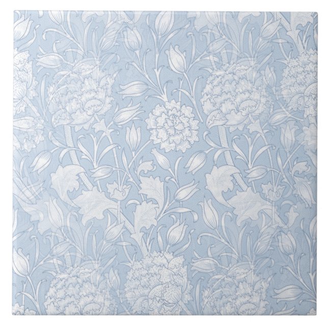 William Morris Floral Pattern in Blue Tile (Front)