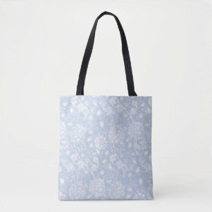 William Morris Floral Pattern in Blue Tote Bag