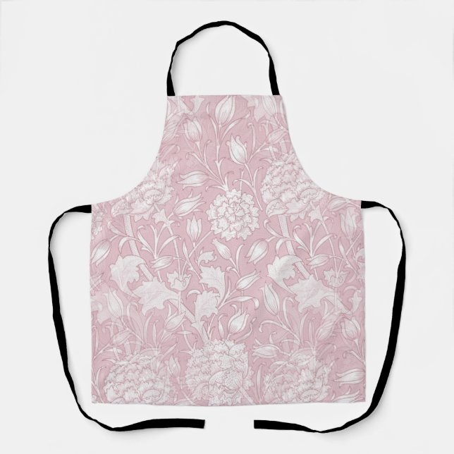 William Morris Floral Pattern in Pink Apron (Front)