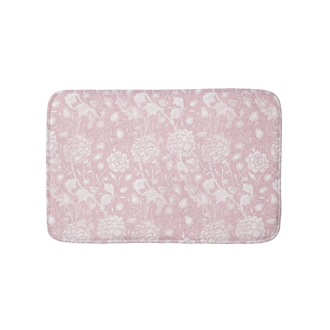 William Morris Floral Pattern in Pink Bath Mat (Front)