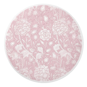 William Morris Floral Pattern in Pink Ceramic Knob