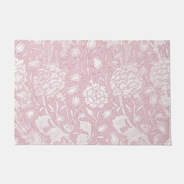 William Morris Floral Pattern in Pink  Doormat (Front)