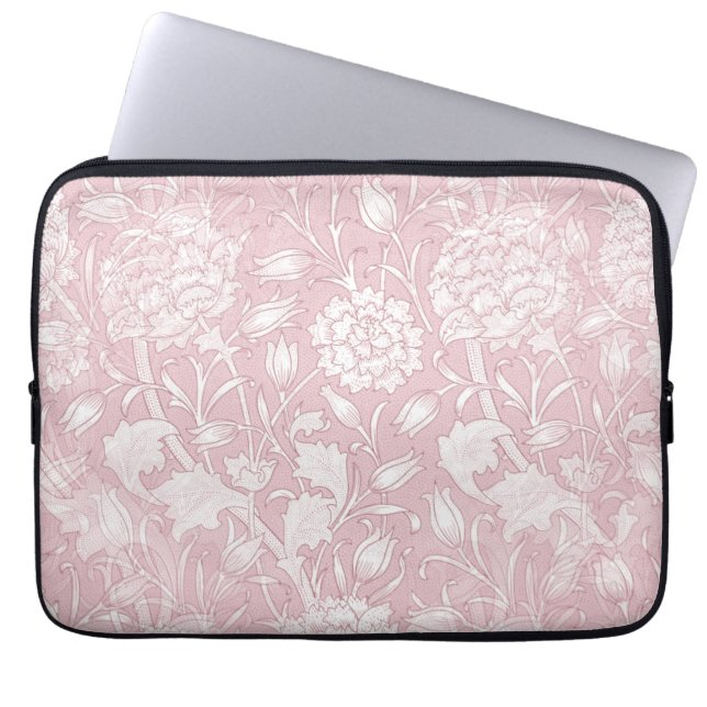 William Morris Floral Pattern in Pink Laptop Sleeve (Front)