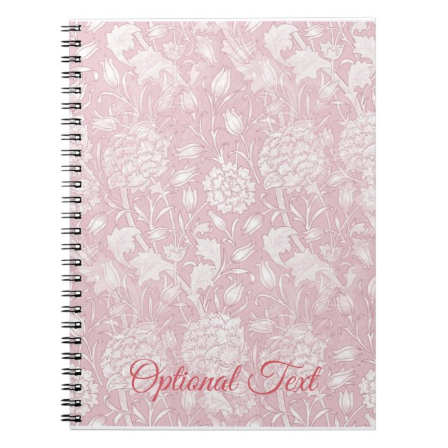 William Morris Floral Pattern in Pink Notebook (Front)