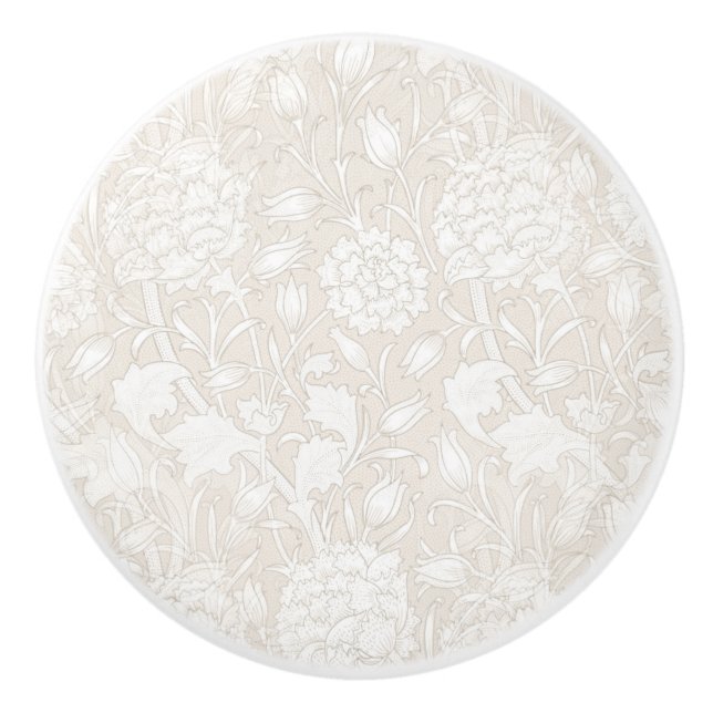William Morris Floral Pattern in Sepia  Ceramic Knob (Front)