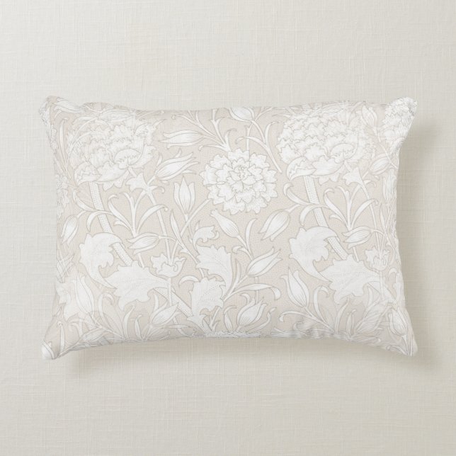 William Morris Floral Pattern in Sepia  Decorative Cushion (Front)