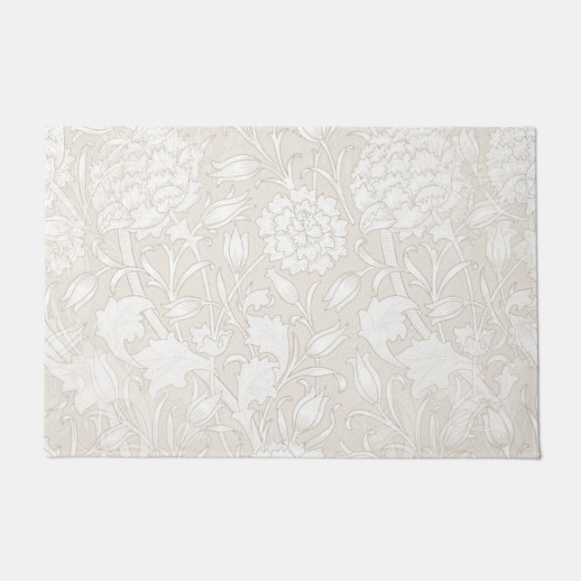 William Morris Floral Pattern in Sepia  Doormat (Front)