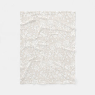William Morris Floral Pattern in Sepia Fleece Blanket