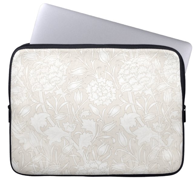 William Morris Floral Pattern in Sepia  Laptop Sleeve (Front)