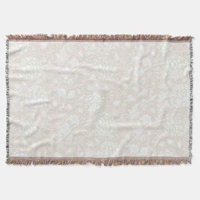 William Morris Floral Pattern in Sepia  Throw Blanket (Front)