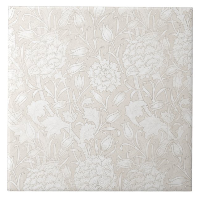 William Morris Floral Pattern in Sepia  Tile (Front)