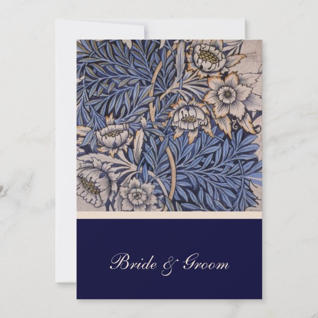 William Morris Floral Pattern Wedding Invitation (Front)