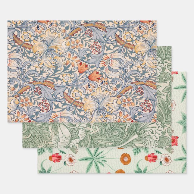 William Morris, Floral Pattern Wrapping Paper Sheet (Set)