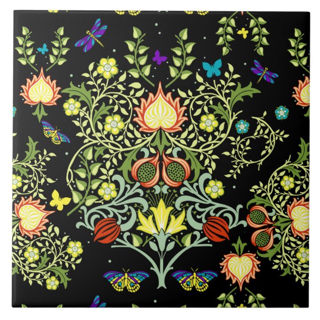 William Morris Floral  Tile (Front)