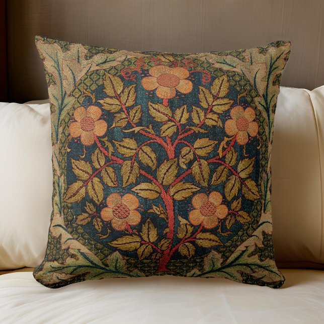 William * Morris Floral Tree Rose Wreath  Cushion (Creator Uploaded)