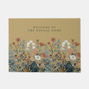 William Morris Floral Wildflower Vintage Floral   Doormat