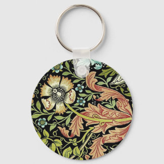 William Morris Flower design Key Ring