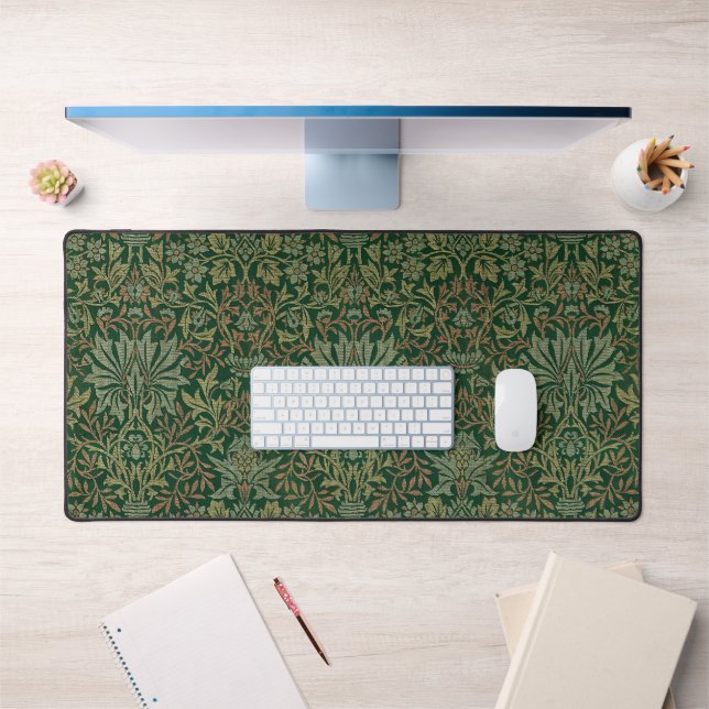 William Morris Flower Garden-Greens Desk Mat (Office 1)