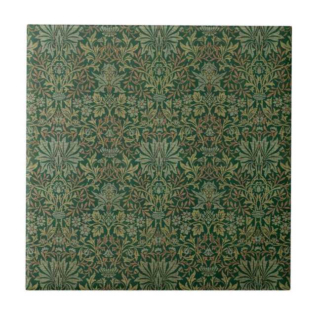 William Morris Flower Garden-Greens Tile (Front)