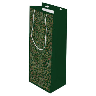 William Morris Flower Garden-Greens Wine Gift Bag