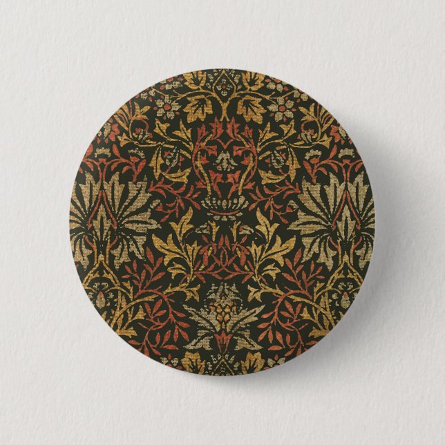 William Morris Flower Garden Tapestry 6 Cm Round Badge (Front)