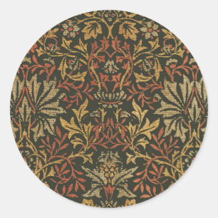 William Morris Flower Garden Tapestry Classic Round Sticker