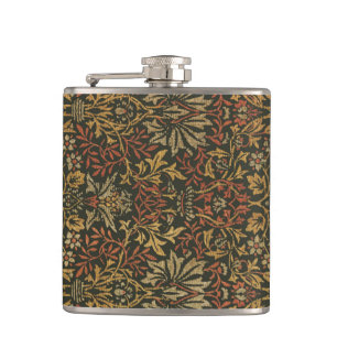 William Morris Flower Garden Tapestry Hip Flask
