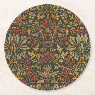 William Morris Flower Garden Tapestry Round Paper Coaster
