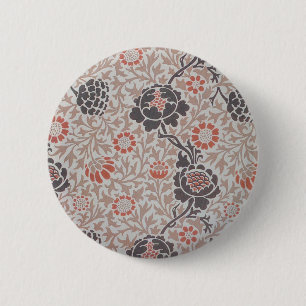William Morris Flower Grafton Wallpaper 6 Cm Round Badge