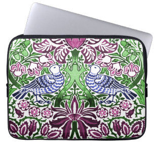 William Morris Folk Art Birds Flowers Acorns Laptop Sleeve