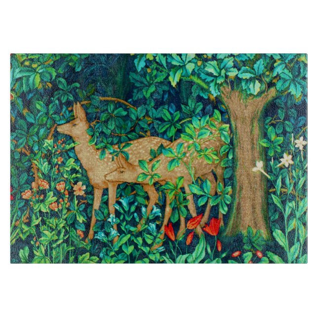 William Morris Forest Deer Tapestry Print  Cutting Board (Front)