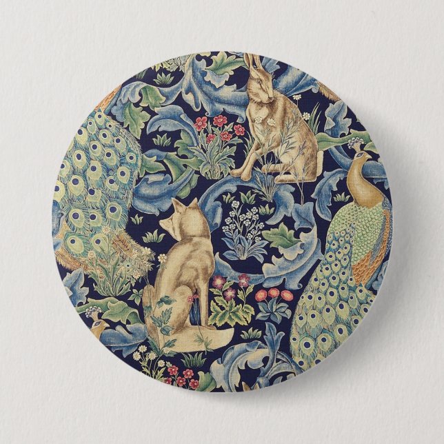 William Morris Forest Rabbit 7.5 Cm Round Badge (Front)