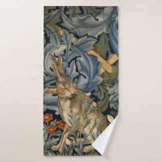 William Morris Forest Rabbit Floral Art Nouveau Bath Towel