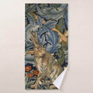 William Morris Forest Rabbit Floral Art Nouveau Bath Towel Set