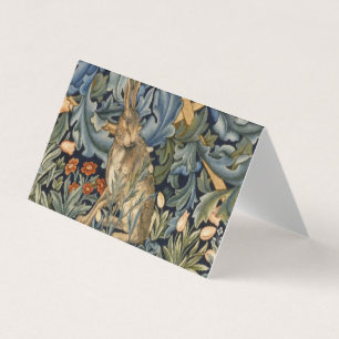 William Morris Forest Rabbit Floral Art Nouveau Business Card