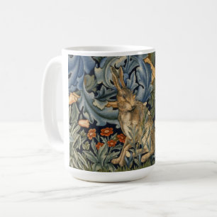 William Morris Forest Rabbit Floral Art Nouveau Coffee Mug