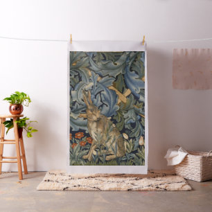 William Morris Forest Rabbit Floral Art Nouveau Fabric