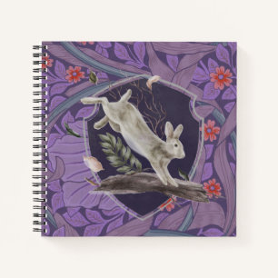 William Morris Forest Rabbit Floral Art Nouveau Notebook