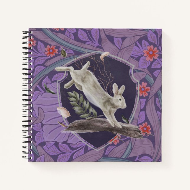 William Morris Forest Rabbit Floral Art Nouveau Notebook (Front)