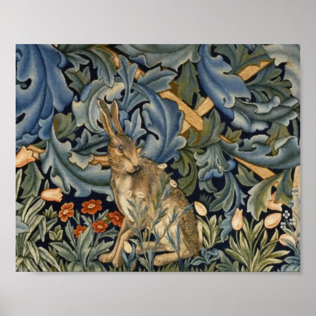William Morris Forest Rabbit Floral Art Nouveau Poster (Front)