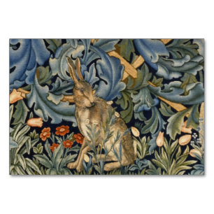 William Morris Forest Rabbit Floral Art Nouveau Table Number