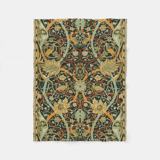 William Morris Forest Tapestry Pattern: Vintage Fleece Blanket (Front)