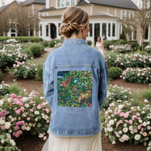 William Morris Fox and Pheasant Tapestry Print Denim Jacket