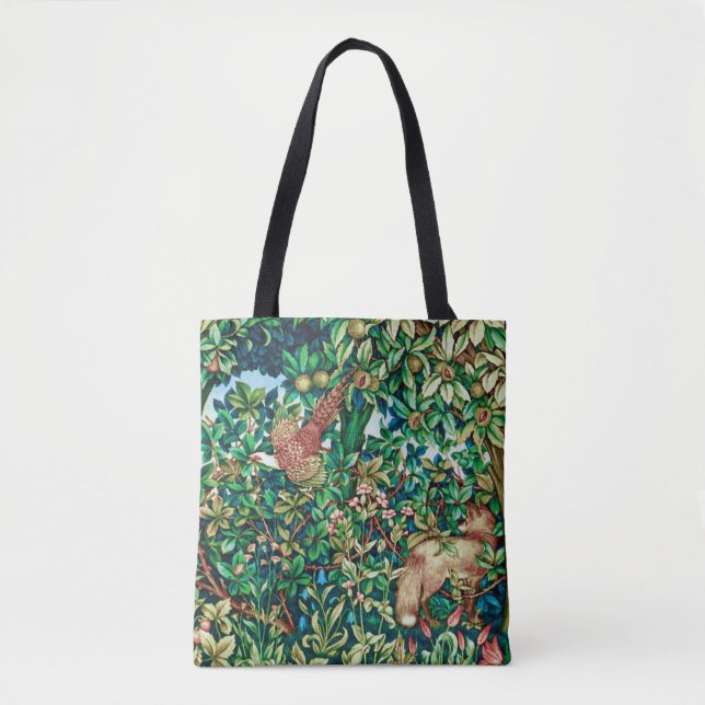 William Morris Fox and Pheasant Tapestry Print Tote Bag (Front)