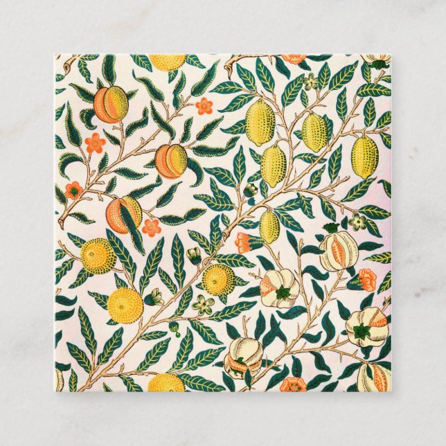 William Morris Fruit And Pomegranate Square Business Card (Front)