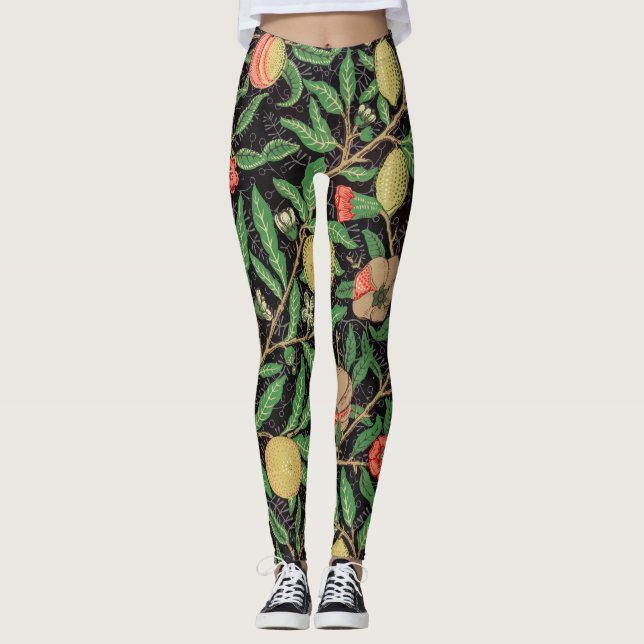 William Morris Fruit pattern Vintage Leggings (Front)