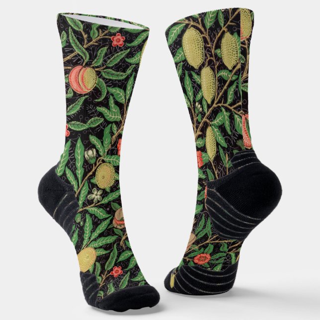 William Morris Fruit pattern Vintage Socks (Angled)